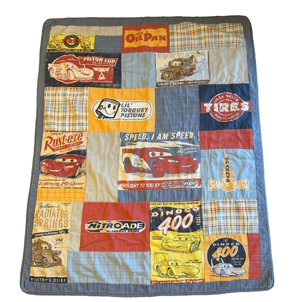 Vintage 2006 Pottery Barn Kids Disney Pixar Cars Quilt 50